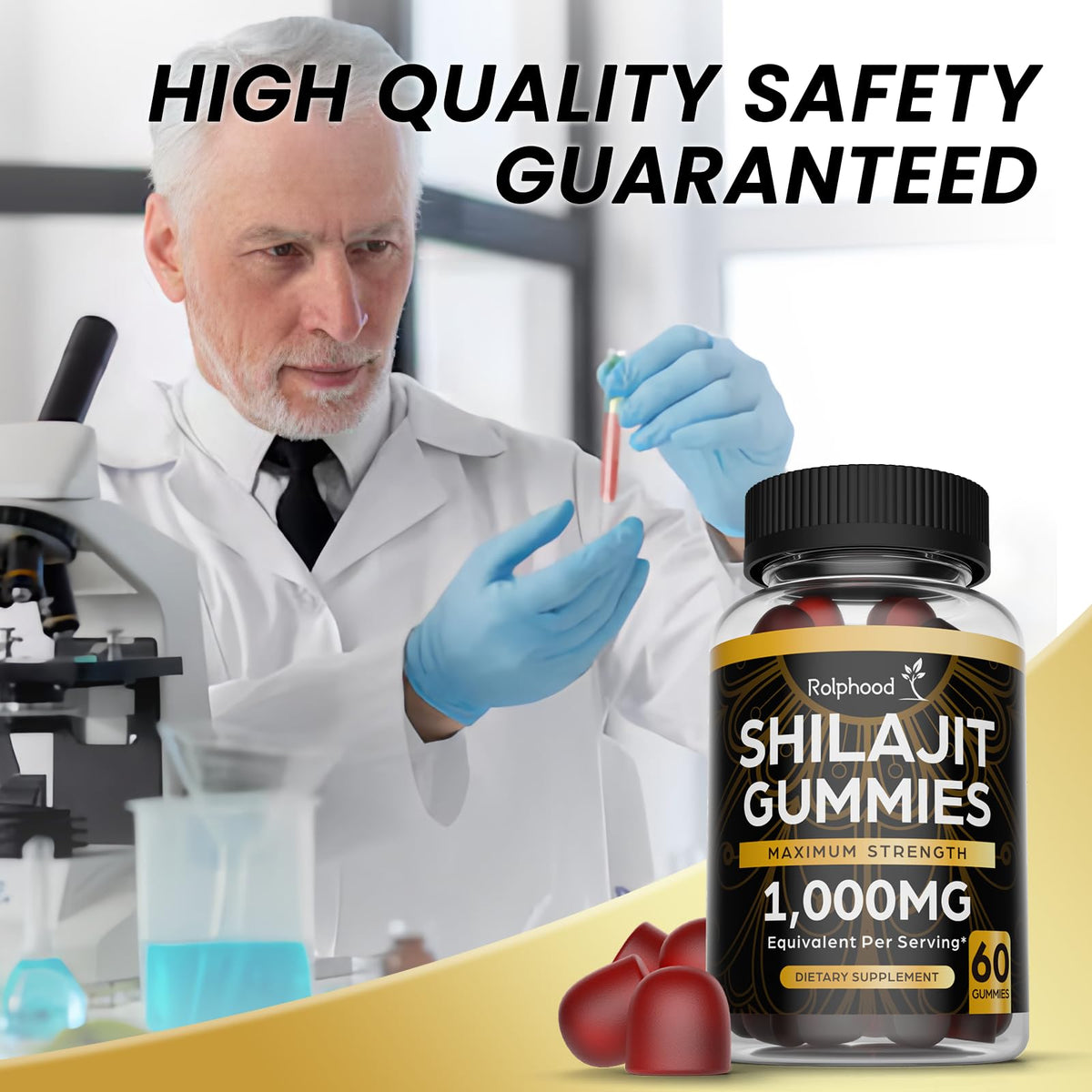Rolphood Shilajit Gummies for Men & Women β Himalayan Shilajit with Fulvic Acid, 60 Count
