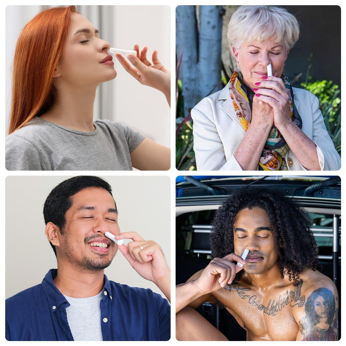 Ruduwu 4 Pack Nasal Stick | جهاز استنشاق طبيعي للانتعاش والاسترخاء السريع