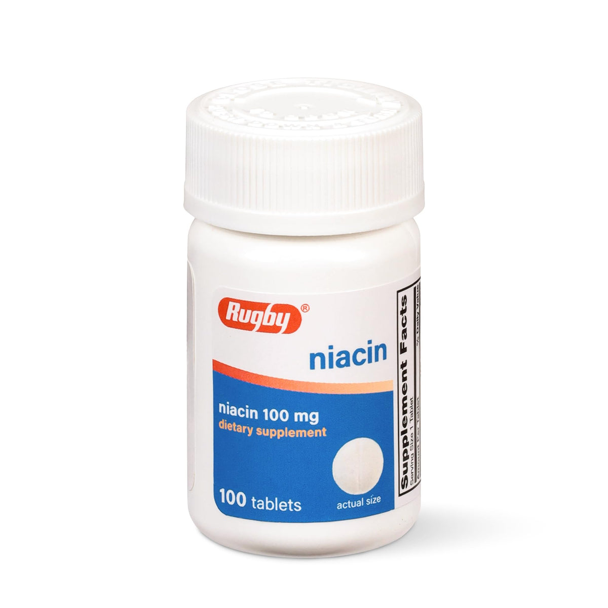 Rugby Niacin 100mg – أقراص النياسين مع الكالسيوم (مكمل غذائي، 100 قرص)