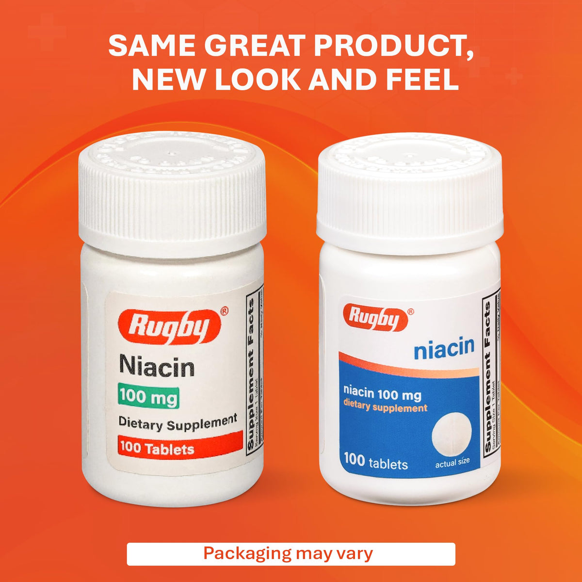 Rugby Niacin 100mg – أقراص النياسين مع الكالسيوم (مكمل غذائي، 100 قرص)