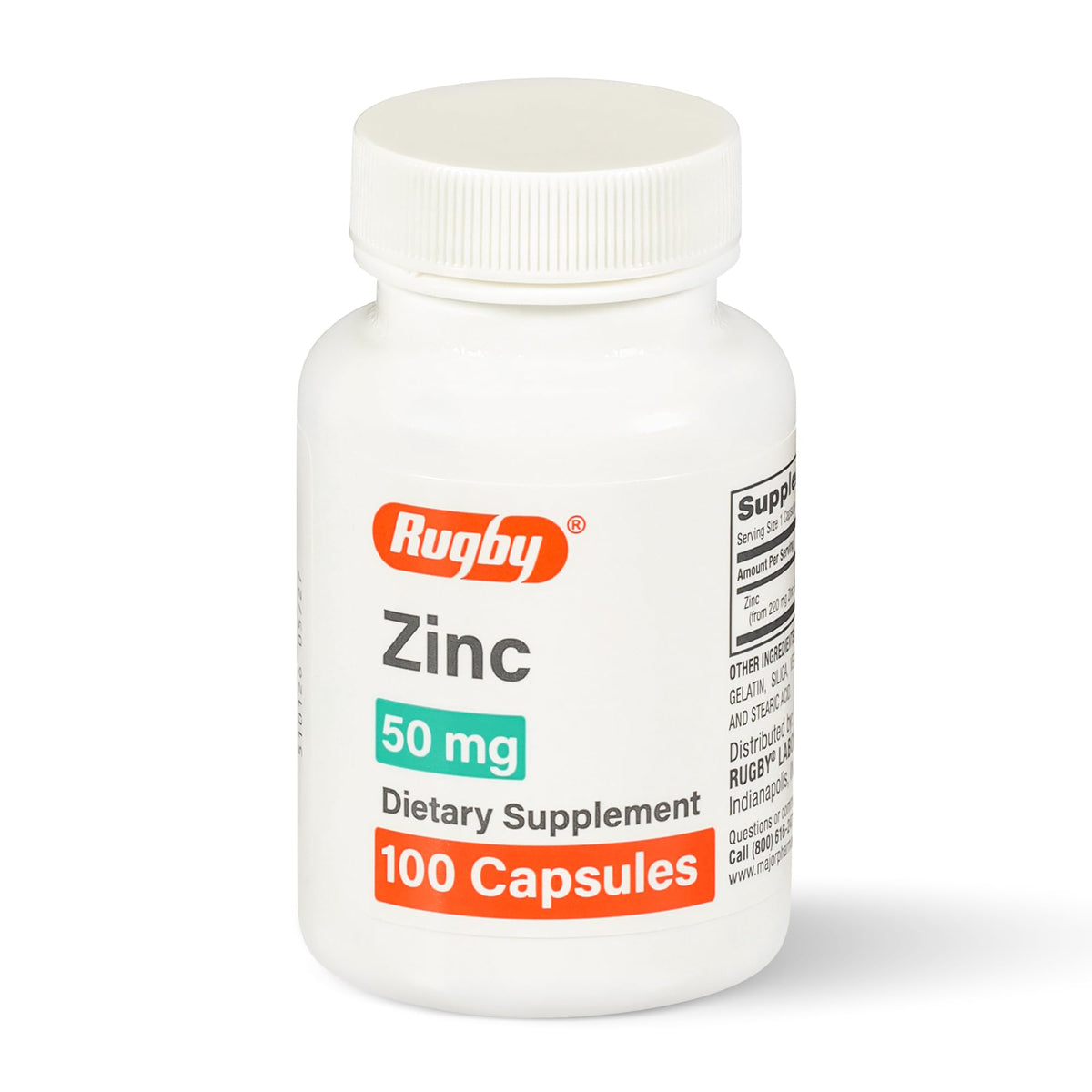 Rugby Zinc 50mg β Gluten-Free Immune Support Daily Dietary Supplement (100 Count)