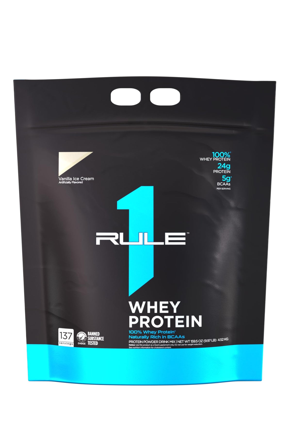 Proteine del siero del latte Rule 1 – 24g di Proteine ad Azione Rapida da Fonti Esclusivamente del Siero del Latte con EAA e BCAA Naturalmente Presenti (4,5 kg, gusto Gelato alla Vaniglia)