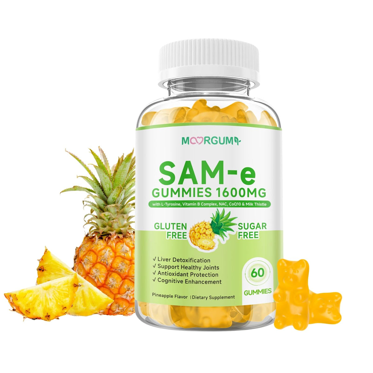 SAM-e L-Tyrosine Gummies with NAC, CoQ10 & Vitamin B β 1600mg SAM-e