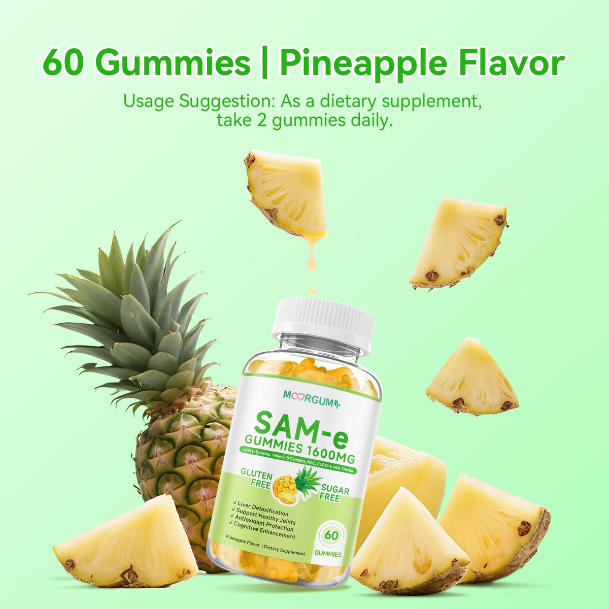 SAM-e L-Tyrosine Gummies with NAC, CoQ10 & Vitamin B β 1600mg SAM-e