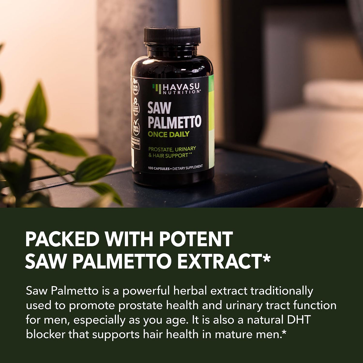 HAVASU NUTRITION Saw Palmetto for Men β Prostate Support & DHT Hair Health (500mg)