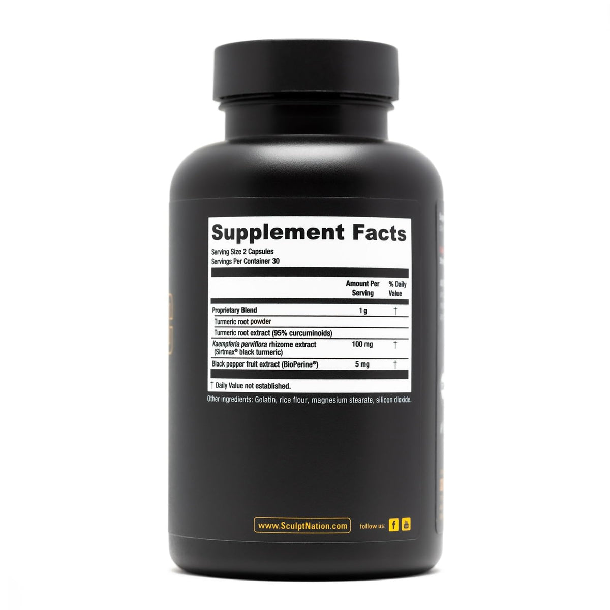 Sculpt Nation by V Shred Turmeric with BioPerine & Sirtmax — Joint Health & Wellness, 60-Day Supply