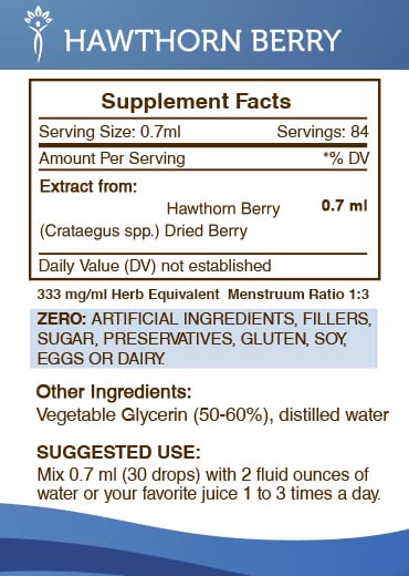 Secrets of the Tribe Hawthorn Berry Tincture β Alcohol-Free Extract (2 oz)