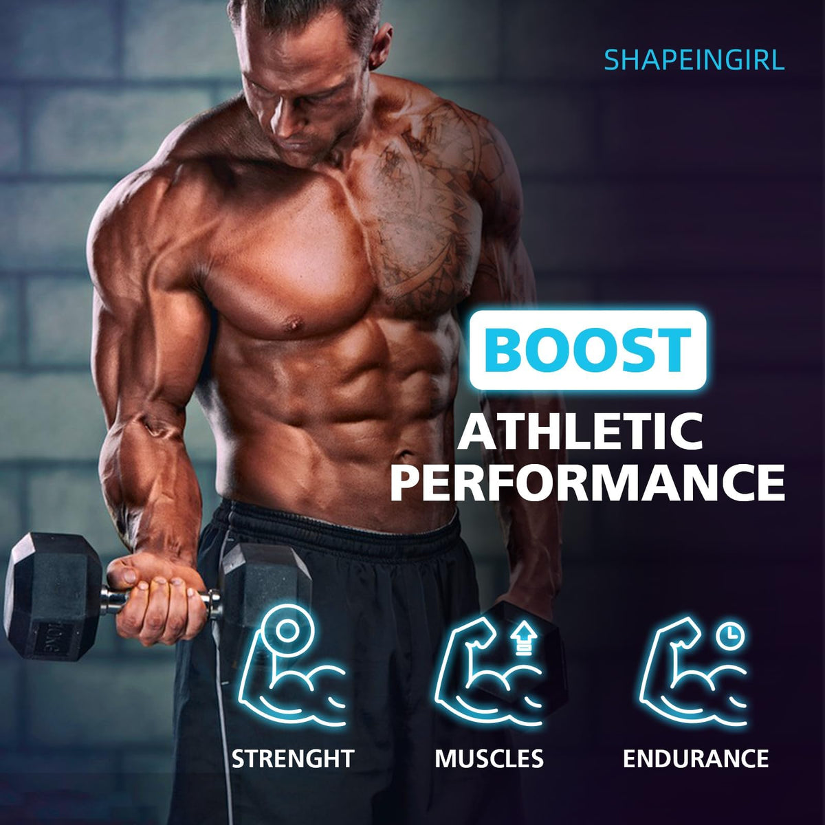 SHAPEINGIRL Creatine Monohydrate Gummies β Clean Creatine for Women & Men | Muscle, Endurance & Recovery