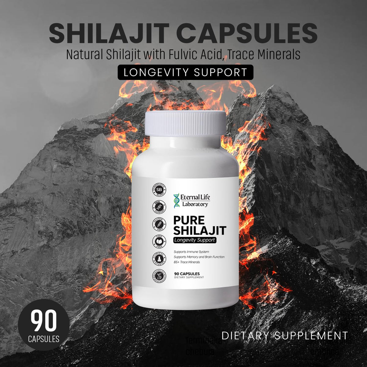 Shilajit Puro al 100% Shilajit Himalayano Biologico 1000mg | Oltre 85 Minerali