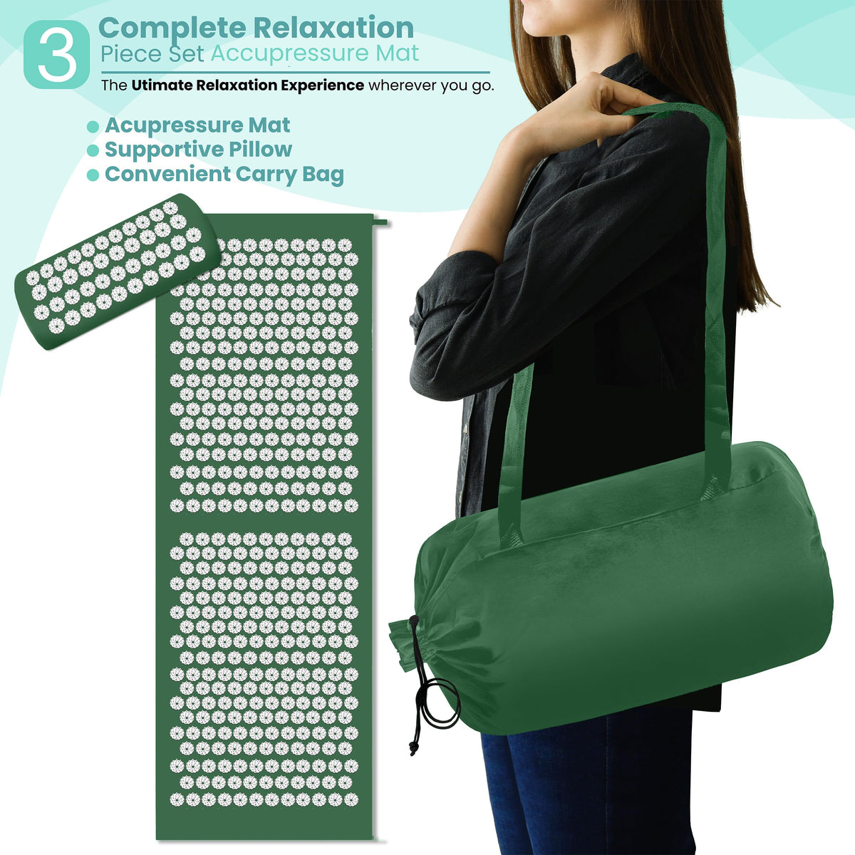 Sivan Health & Fitness Acupressure Mat & Pillow Set – Stress & Pain Relief