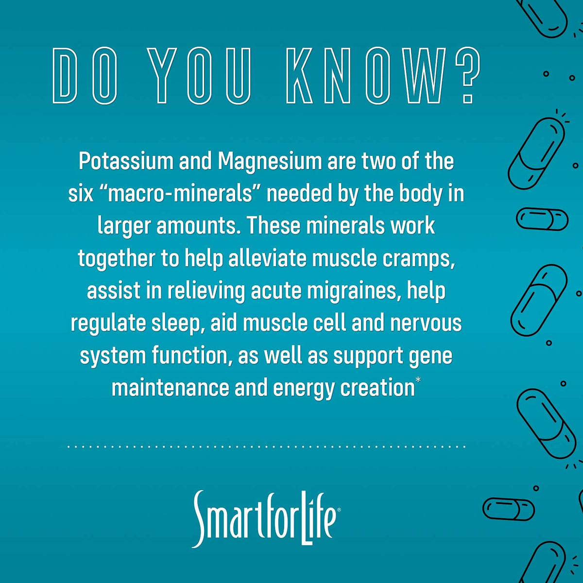 SMART FOR LIFE Potassium Magnesium Supplement β 30 Vegan Capsules | High-Absorption Mineral Complex