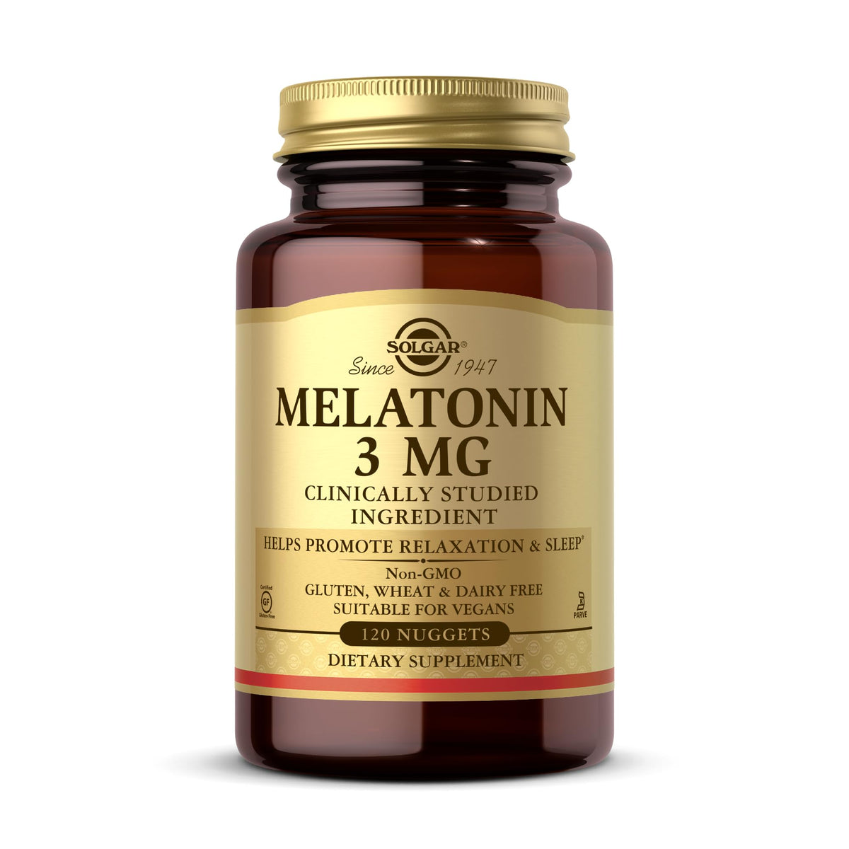 Solgar Melatonin 3 mg - 120 Nuggets | Sleep Support, Vegan & Non-GMO