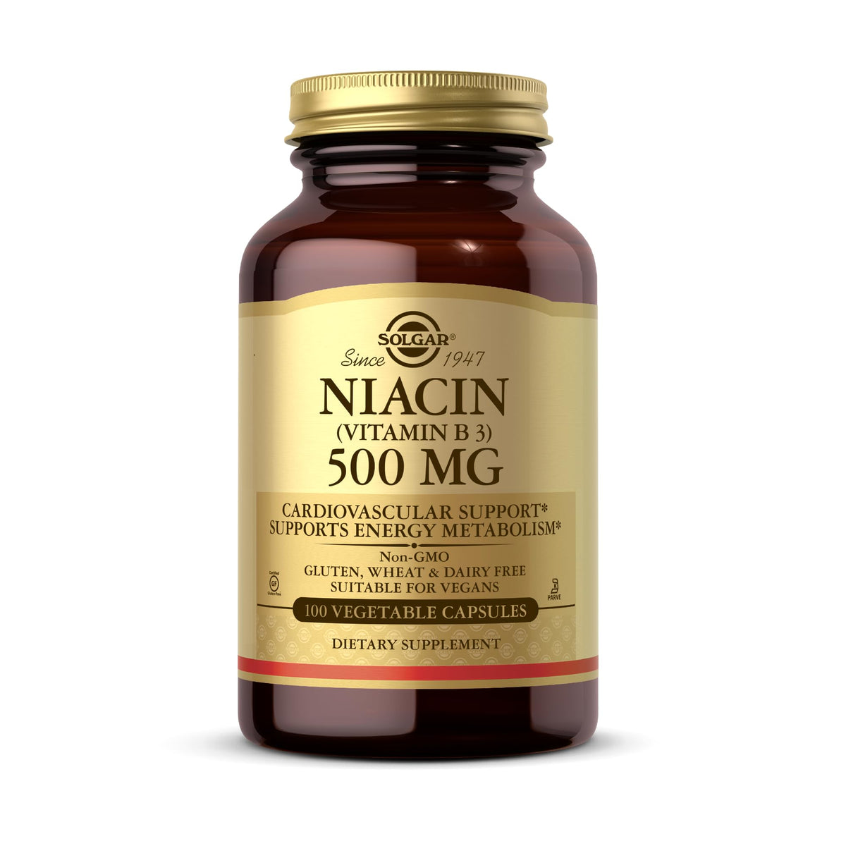 Solgar Niacin (Vitamin B3) 500 mg β 100 Vegetarian Capsules | Energy Metabolism