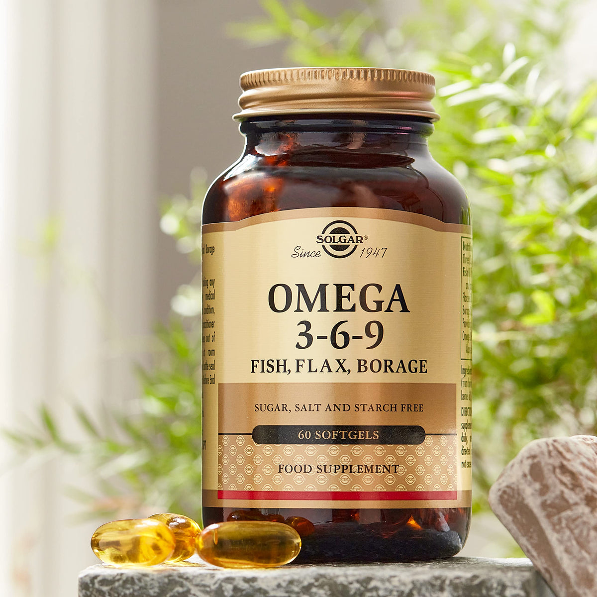 Solgar 1300 mg Omega 3-6-9-60 Softgels β Joint & Skin Health | Non-GMO, Gluten Free | 20 Servings
