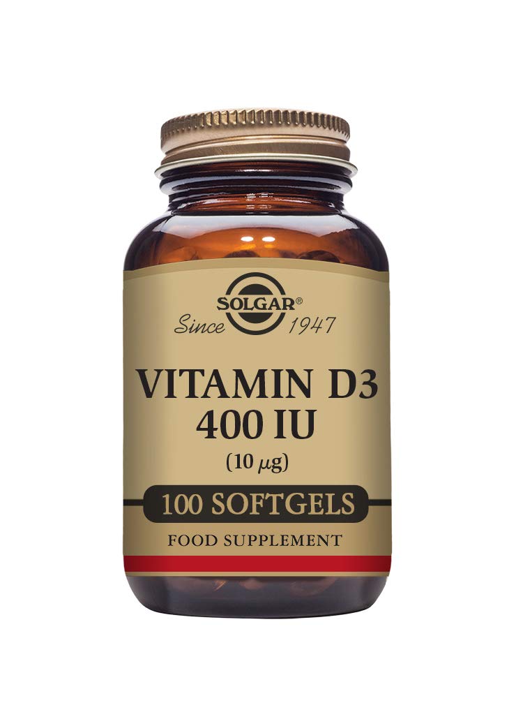 Solgar Vitamin D3 (Cholecalciferol) 10 mcg (400 IU) Softgels β 100 Servings | Supports Bones, Teeth & Immune Health