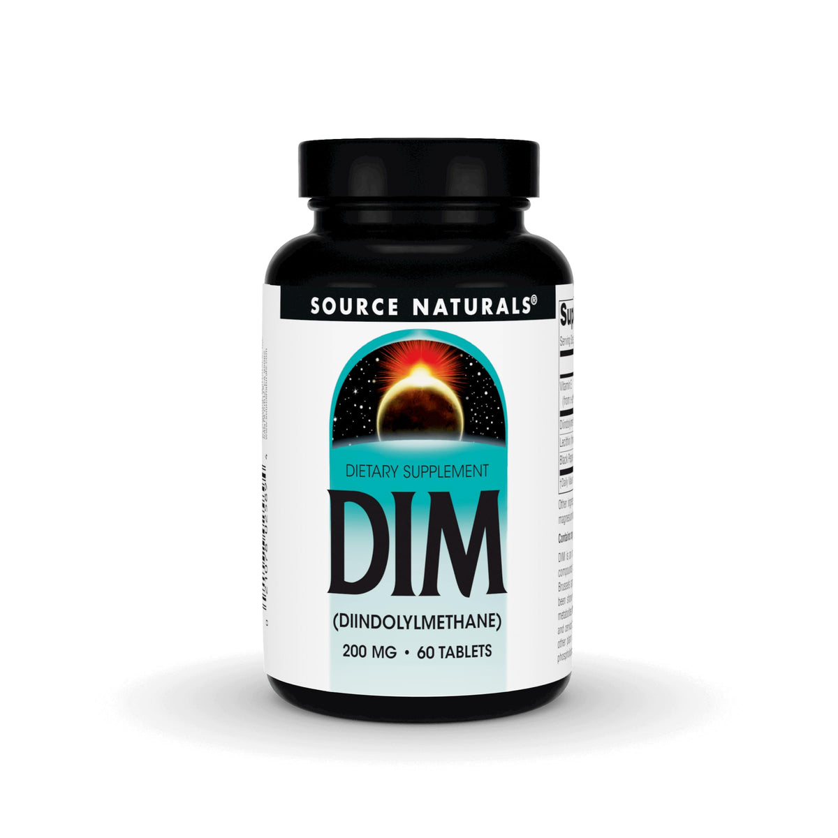 Source Naturals DIM 200mg with BioPerine, Vitamin E – 60 Tablets