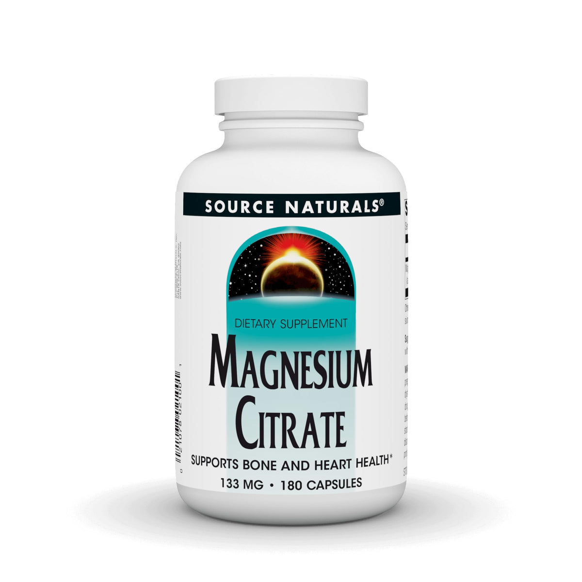 Source Naturals Magnesium Citrate 133 mg β 180 Capsules | Supports Bone & Heart Health