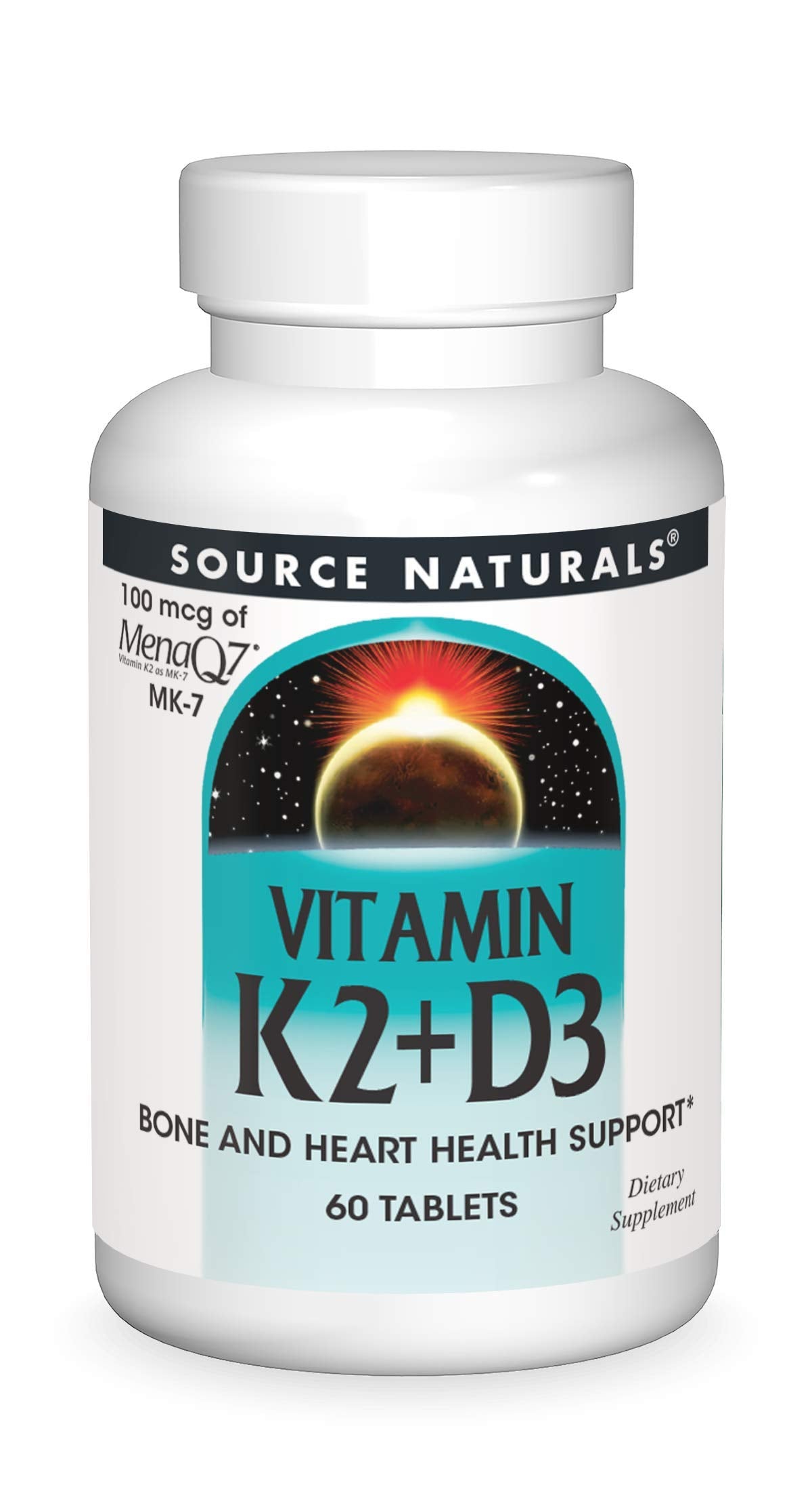 Source Naturals Vitamin K2 + D3 (MK-7) β Bone & Heart Health, 60 Tablets