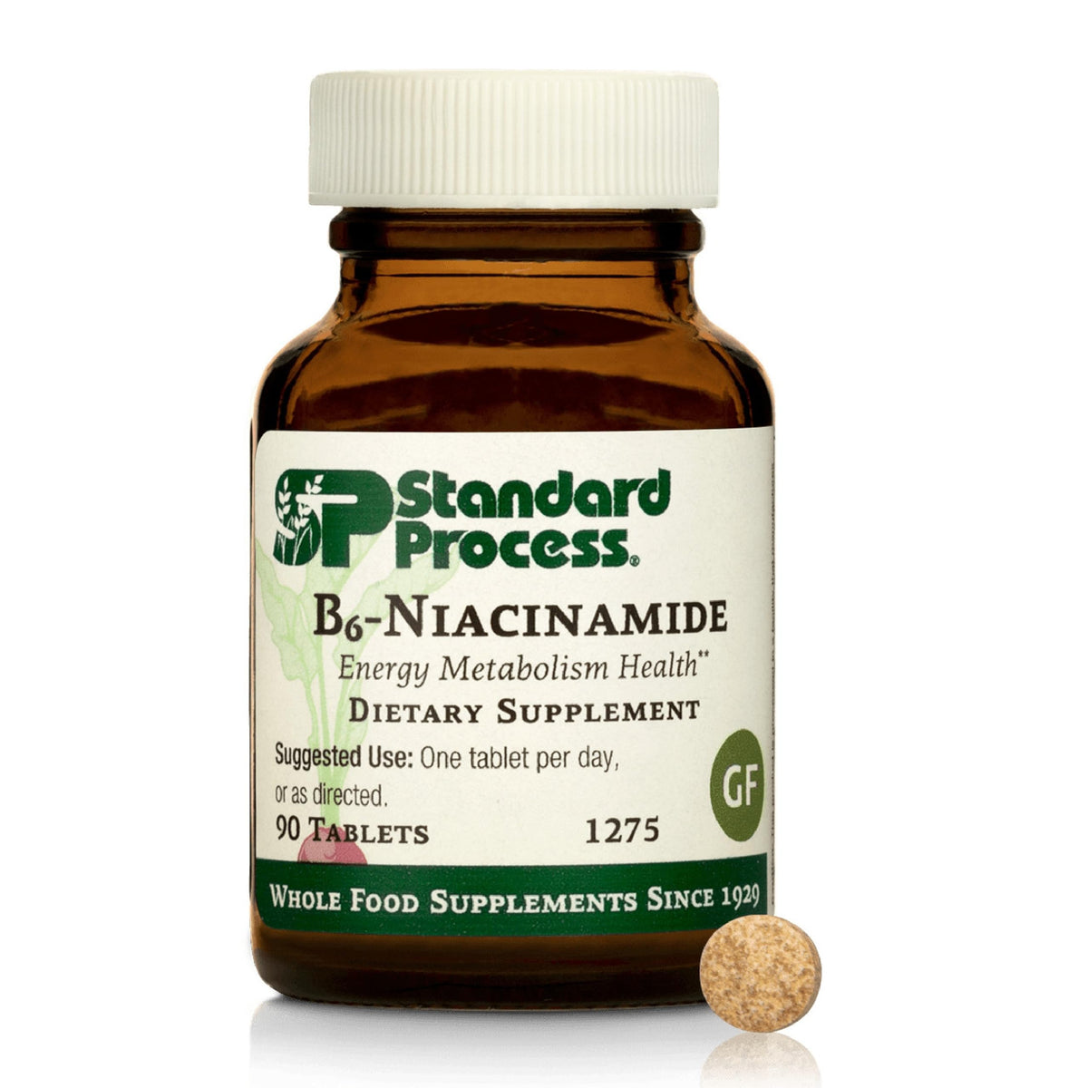 Standard Process B6-Niacinamide β Supports Energy Metabolism & Heart Health | Gluten-Free, Non-Dairy & Non-Soy β 90 Tablets