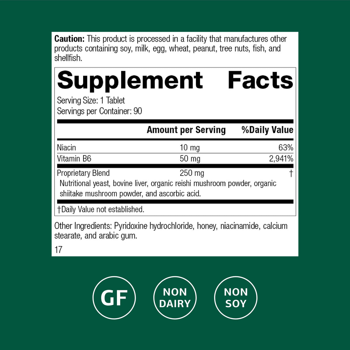 Standard Process B6-Niacinamide β Supports Energy Metabolism & Heart Health | Gluten-Free, Non-Dairy & Non-Soy β 90 Tablets