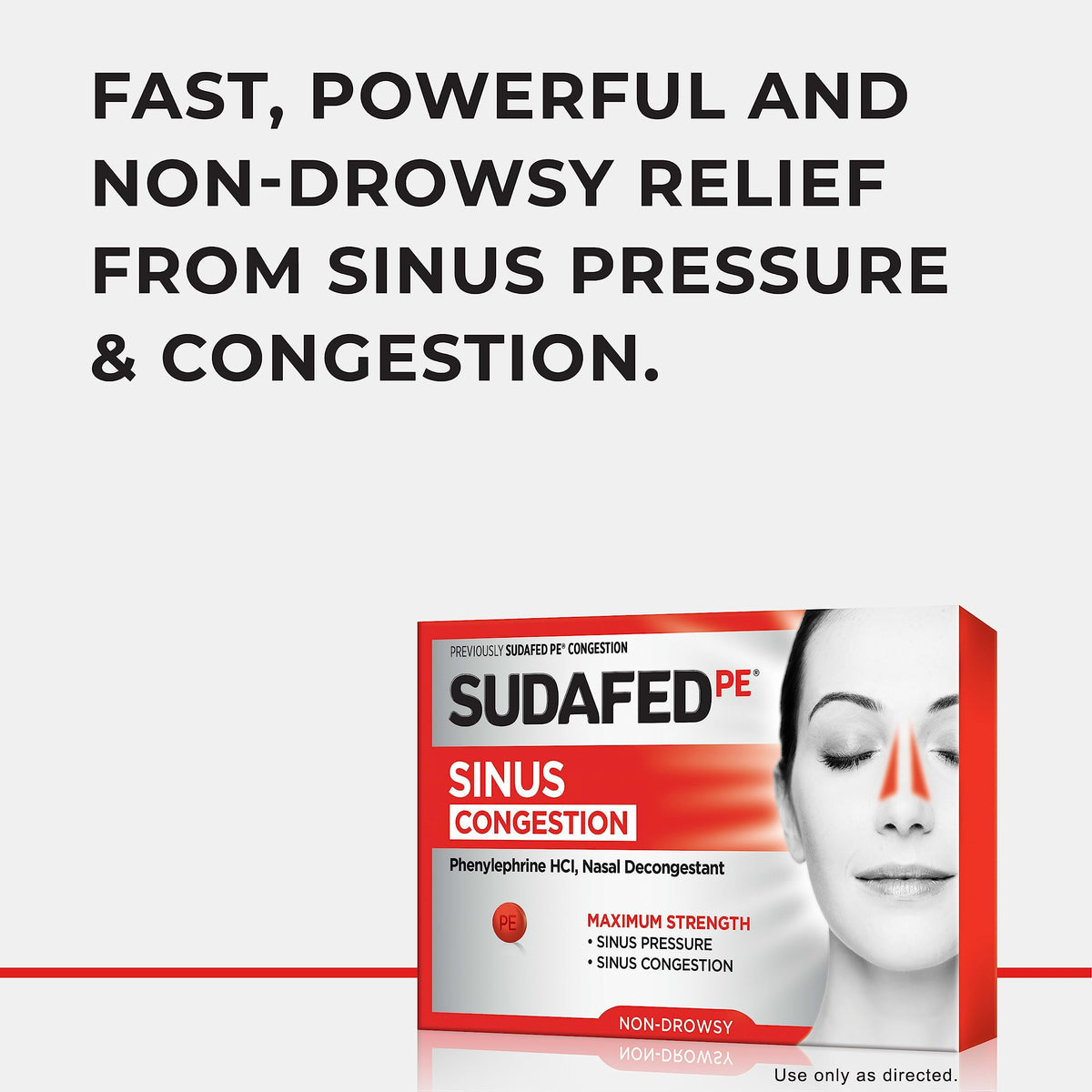 Sudafed PE Sinus Congestion Relief Compresse – Massima Forza, Non Sonnolenza 10 mg