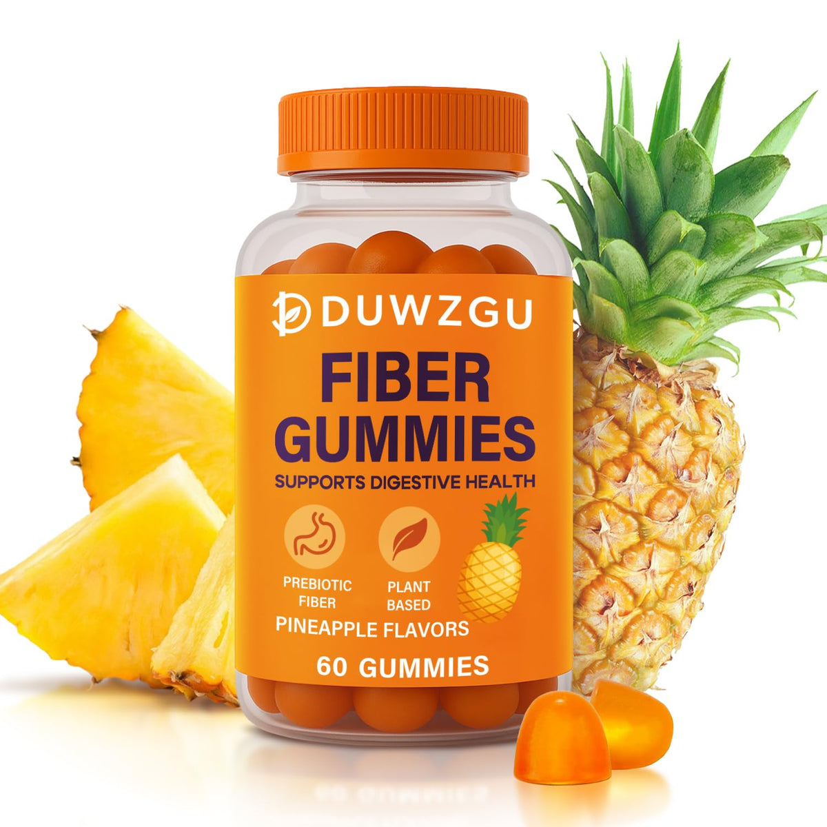 Sugar Free Fiber Gummies β 4g Fiber per Serving | Vegan & Gluten-Free | 60 Count