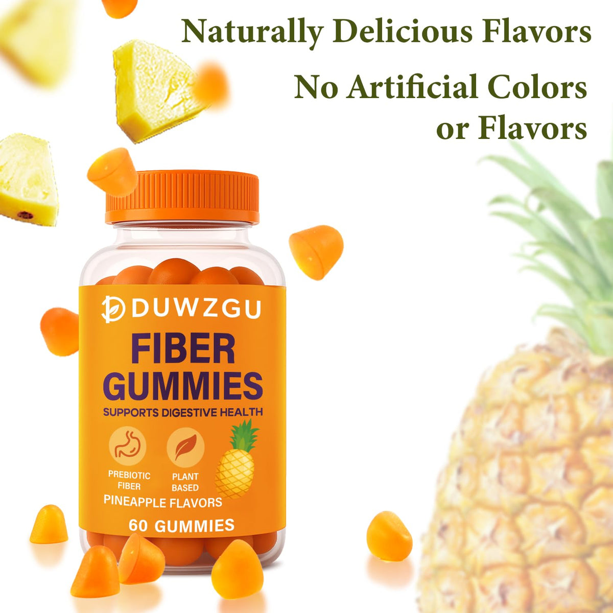 Sugar Free Fiber Gummies β 4g Fiber per Serving | Vegan & Gluten-Free | 60 Count