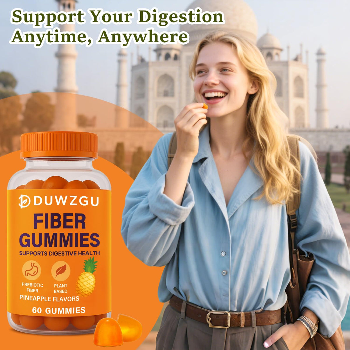 Sugar Free Fiber Gummies β 4g Fiber per Serving | Vegan & Gluten-Free | 60 Count