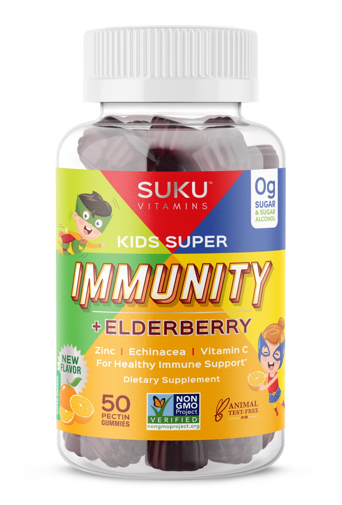 SUKU Vitamins Caramelle Gommose Difese Immunitarie Bambini – Sambuco, Echinacea e Zinco