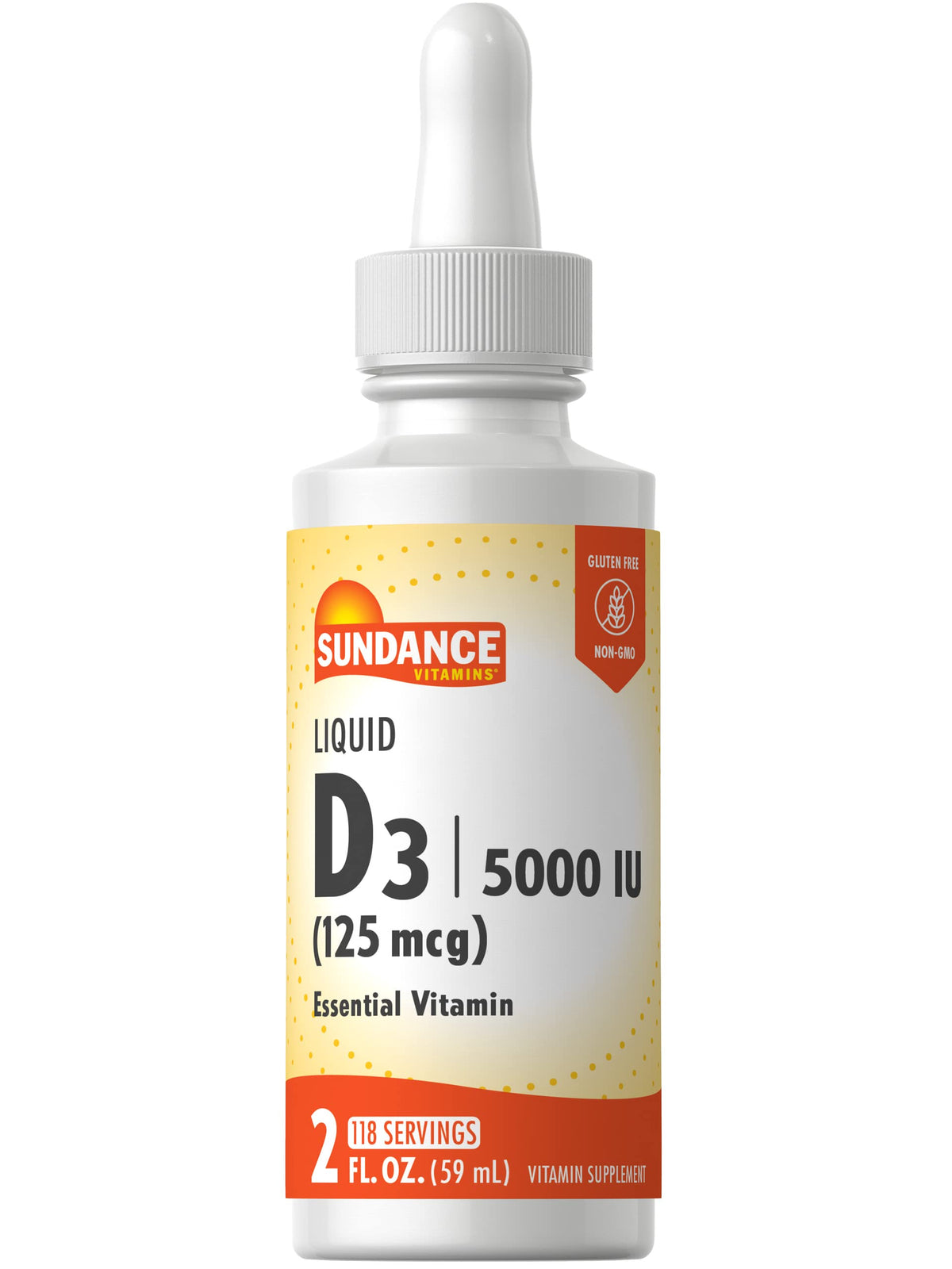 Sundance Vitamin D3 5000 IU Liquid Drops β 2 oz | Vegetarian, Non-GMO, Gluten Free