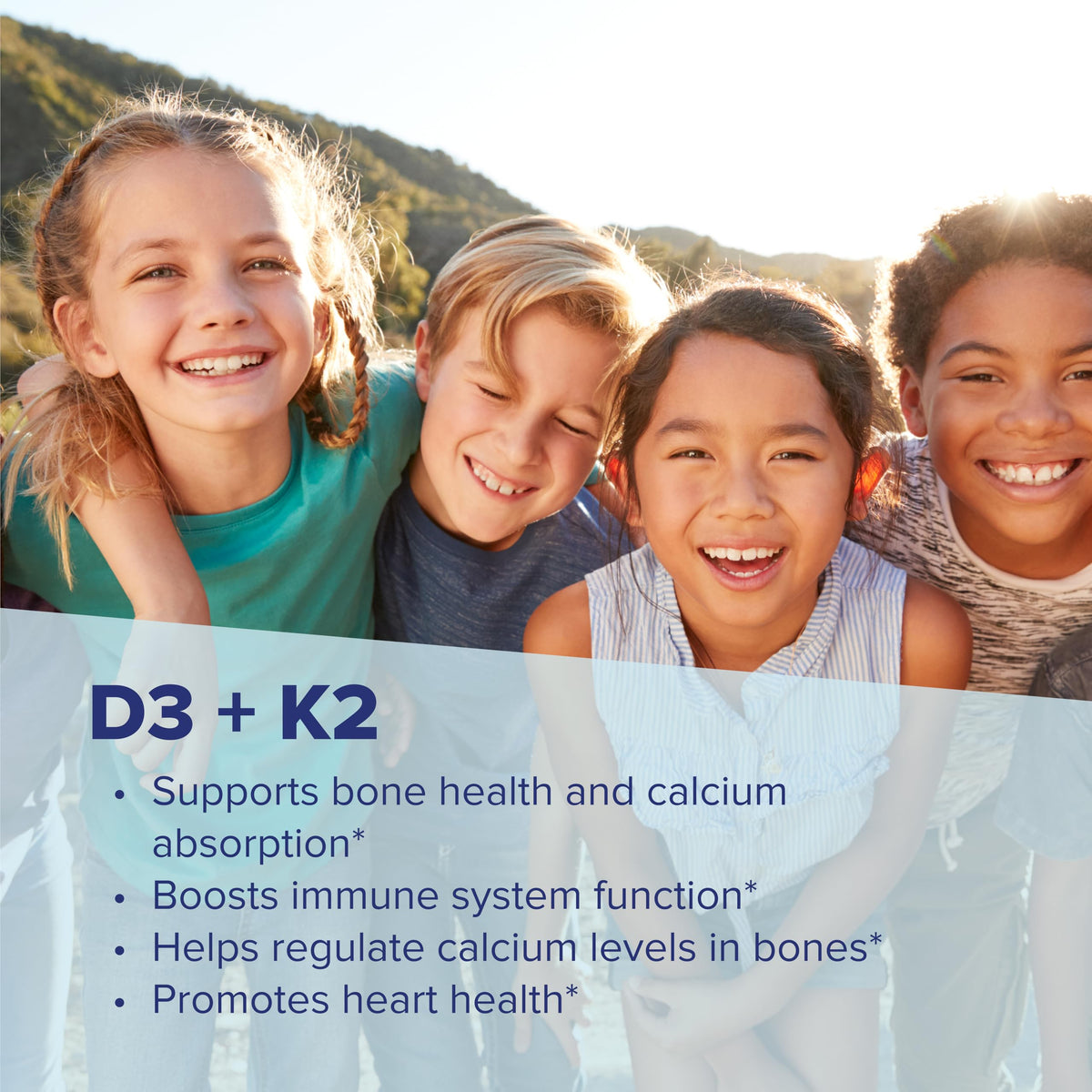 Superior Source D3 & K2 (MK-4) Multivitaminico per Bambini | Supporto Immunitario e Osseo | 60 Compresse MicroLingual | Non-OGM