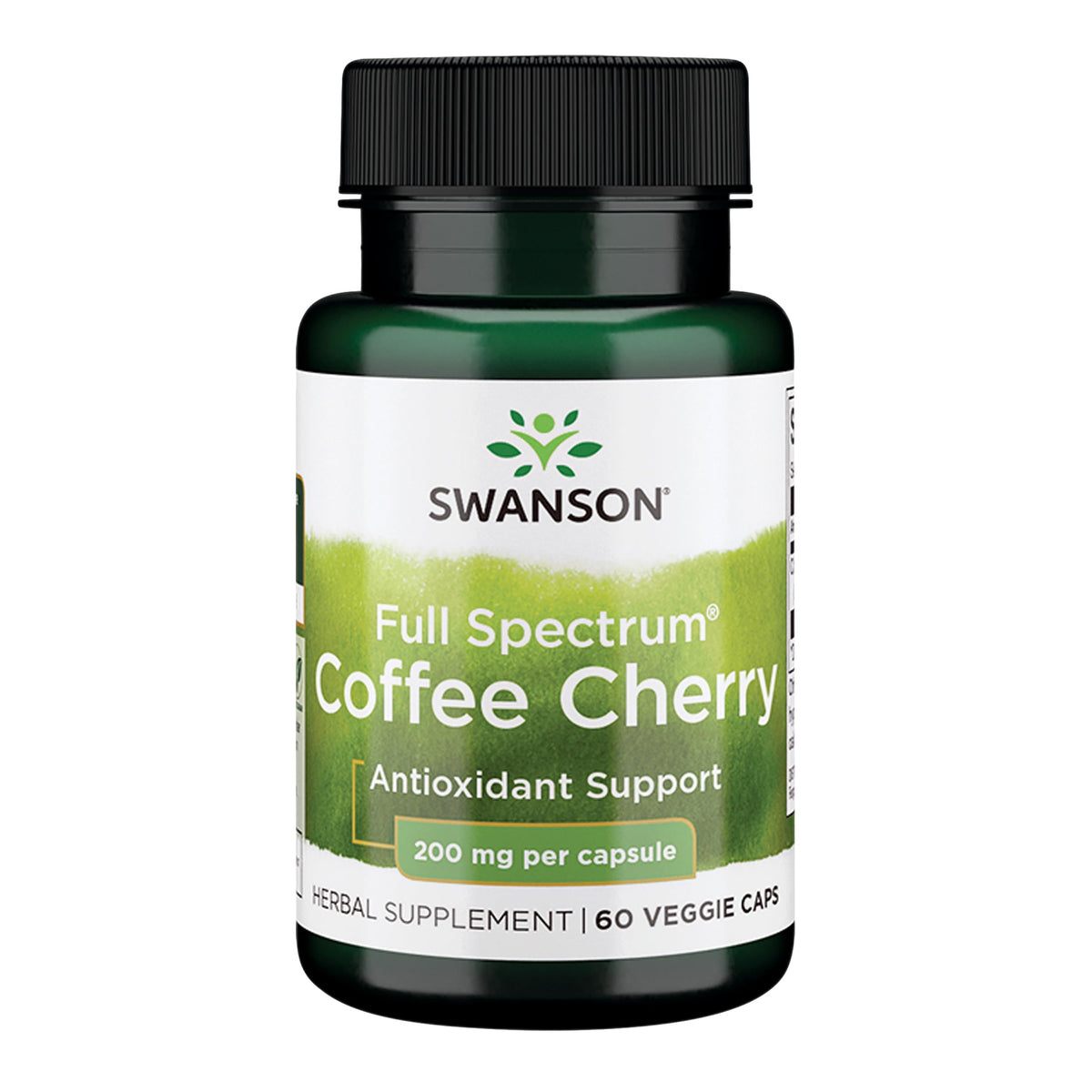 Swanson Full-Spectrum Coffee Cherry - دعم المناعة والمغذيات النباتية | 60 كبسولة نباتية، 200 ملجم