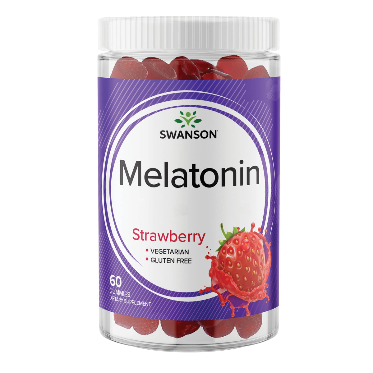 Swanson Melatonin Gummies Strawberry 2.5 mg β 60 Gummies (3 Pack) | Sleep Support