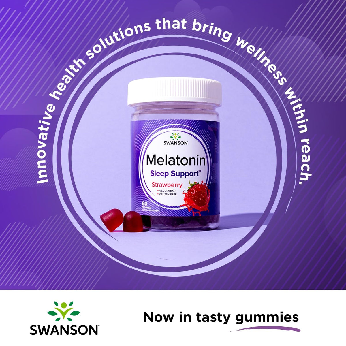 Swanson Melatonin Gummies Strawberry 2.5 mg β 60 Gummies (3 Pack) | Sleep Support