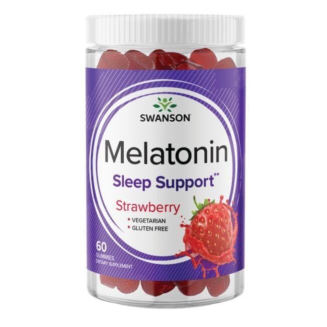 Swanson Melatonin Gummies Strawberry 2.5 mg β 60 Gummies (3 Pack) | Sleep Support