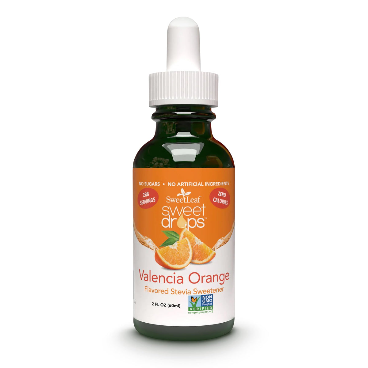 SweetLeaf Valencia Orange Sweet Drops – سائل ستيفيا بدون سعرات حرارية (2 أونصة)