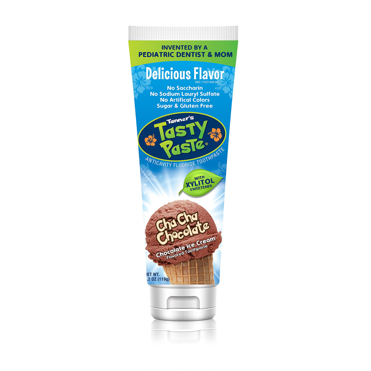 Tanner's Tasty Paste Cha Cha Chocolate Dentifricio al Fluoro Anti-Carie 120 g - Dentifricio al Cioccolato per Bambini