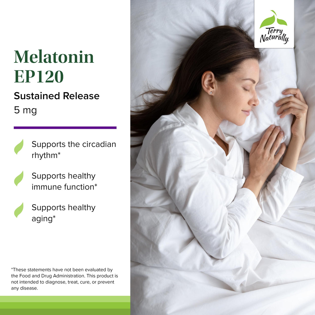 Terry Naturally Melatonin EP 120 5mg – Sleep Support with Antioxidants, Gluten-Free | 60 Tablets