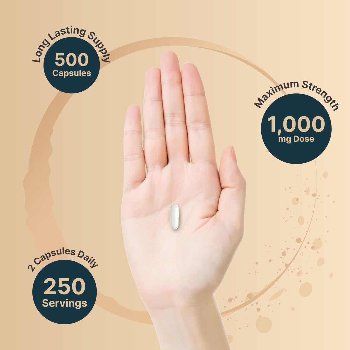 NatureBell Taurine 1,000mg – 500 كبسولة | مكمل تورين مزدوج القوة – غير معدّل وراثيًا وخالٍ من الغلوتين