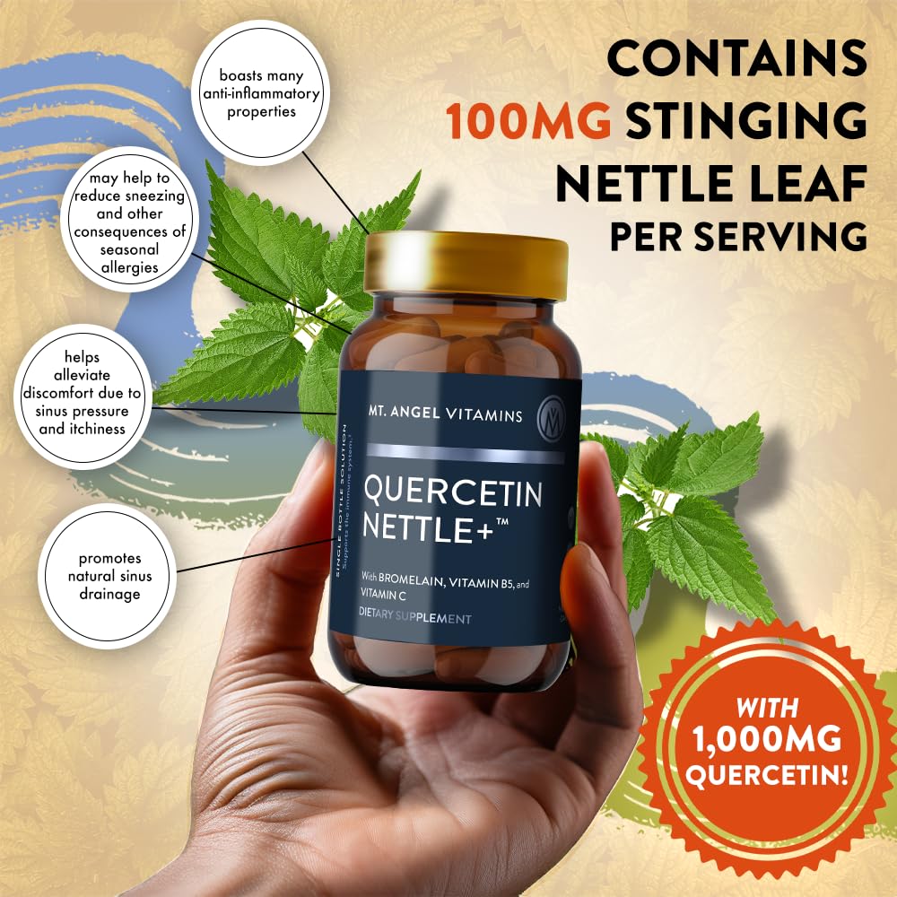Mt. Angel Quercetin Nettle+ 60 قرص — دعم الحساسية والجيوب الأنفية