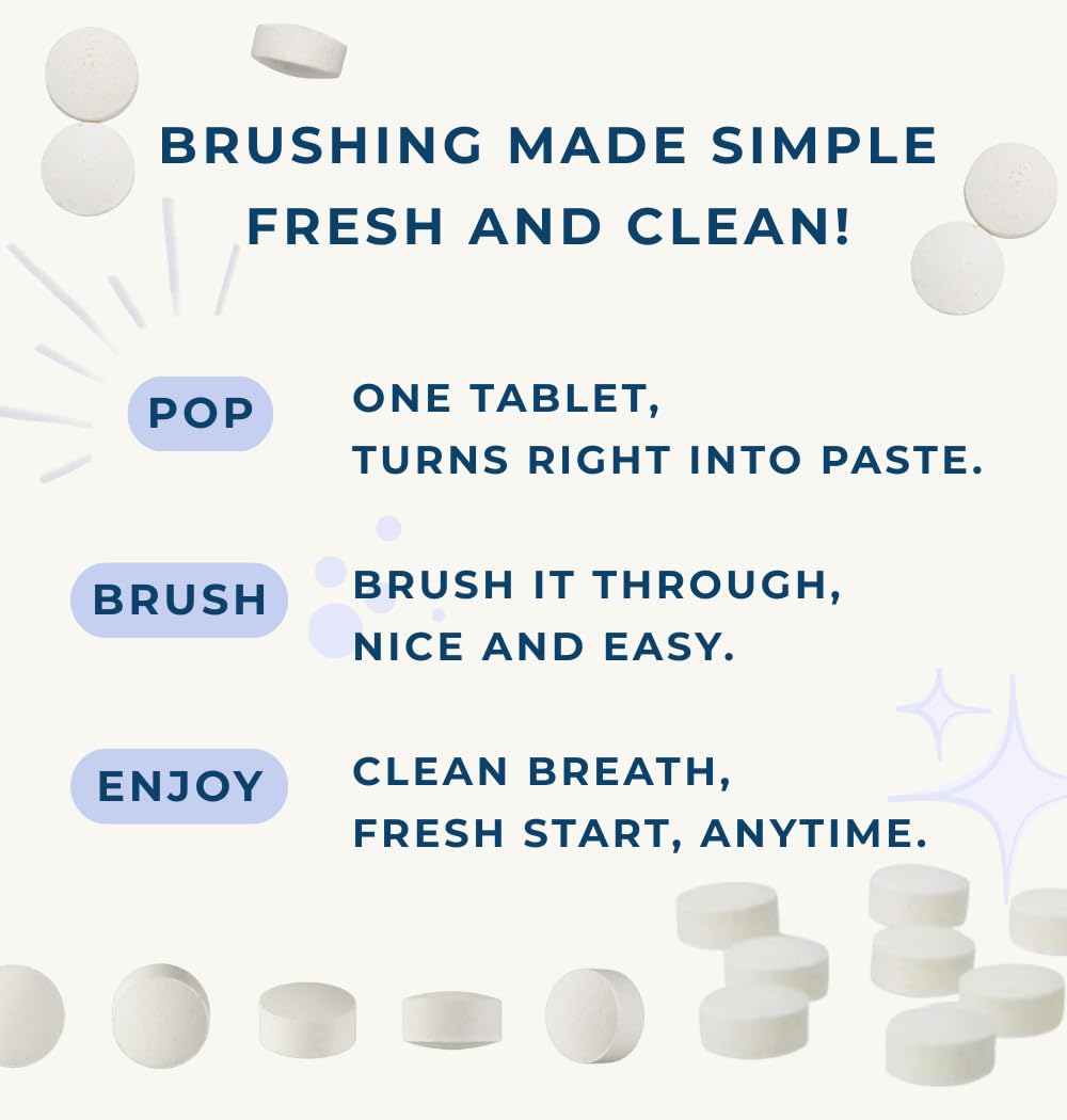 Tidalove Smile More Compresse di Dentifricio con Fluoro e Idrossiapatite (nHAp) β Vegano, Barattolo Senza Plastica