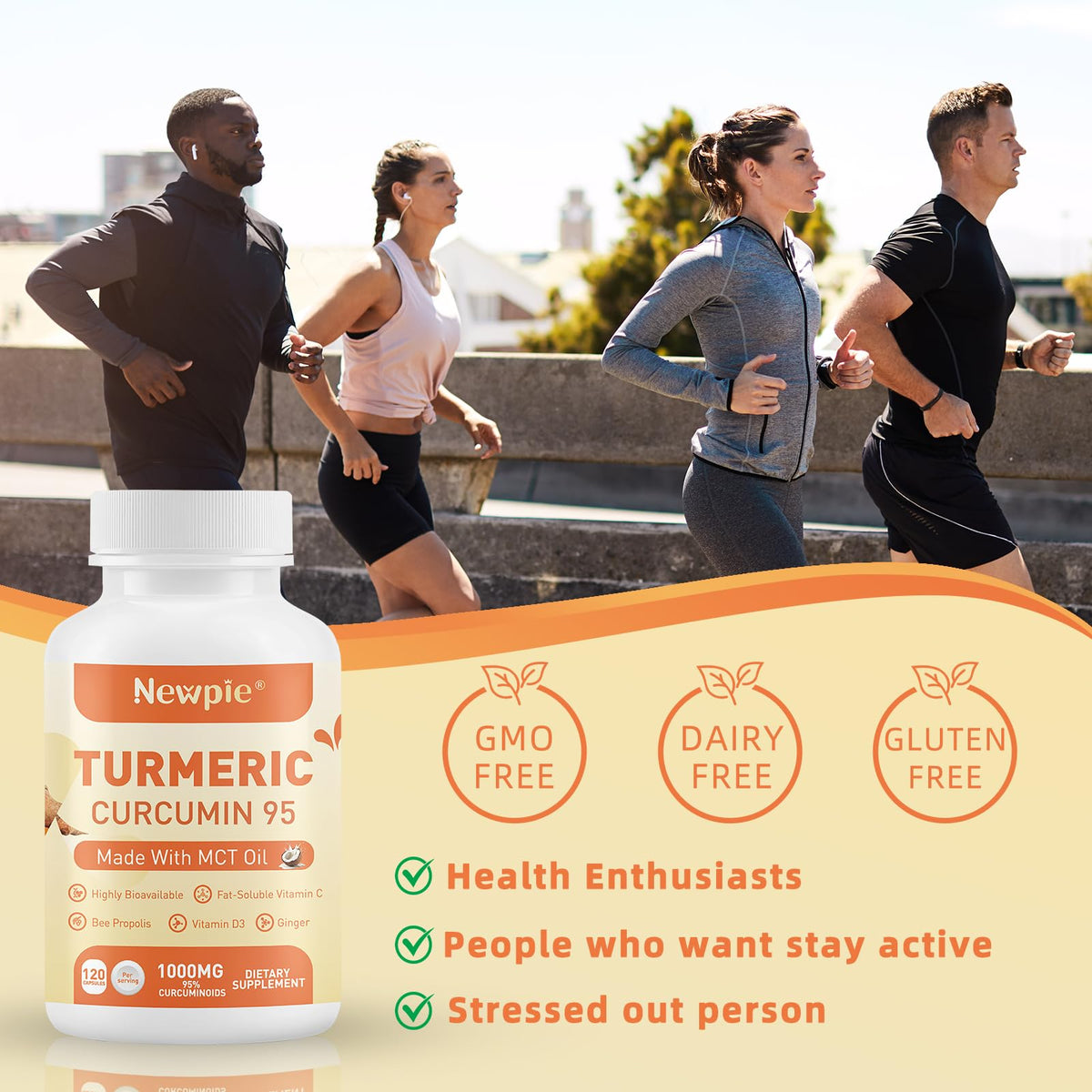 Turmeric Curcumin with MCT Oil β 120 Capsules, 95% Curcuminoids, Non-GMO, Gluten Free