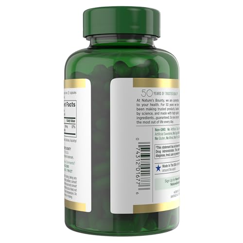 Nature’s Bounty Magnesium Glycinate 240 mg - 120 كبسولة لصحة العضلات والقلب والعظام والأعصاب