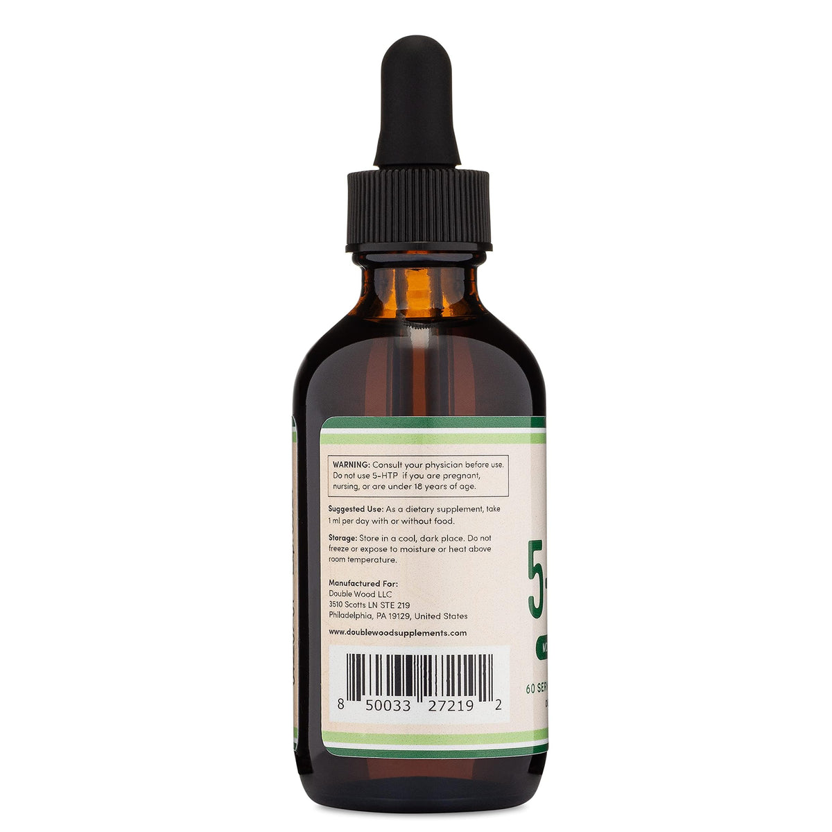 5-HTP Gocce Liquide – 60 Dosi da 50mg 99%+ 5-HTP | Supporto della Serotonina di Double Wood