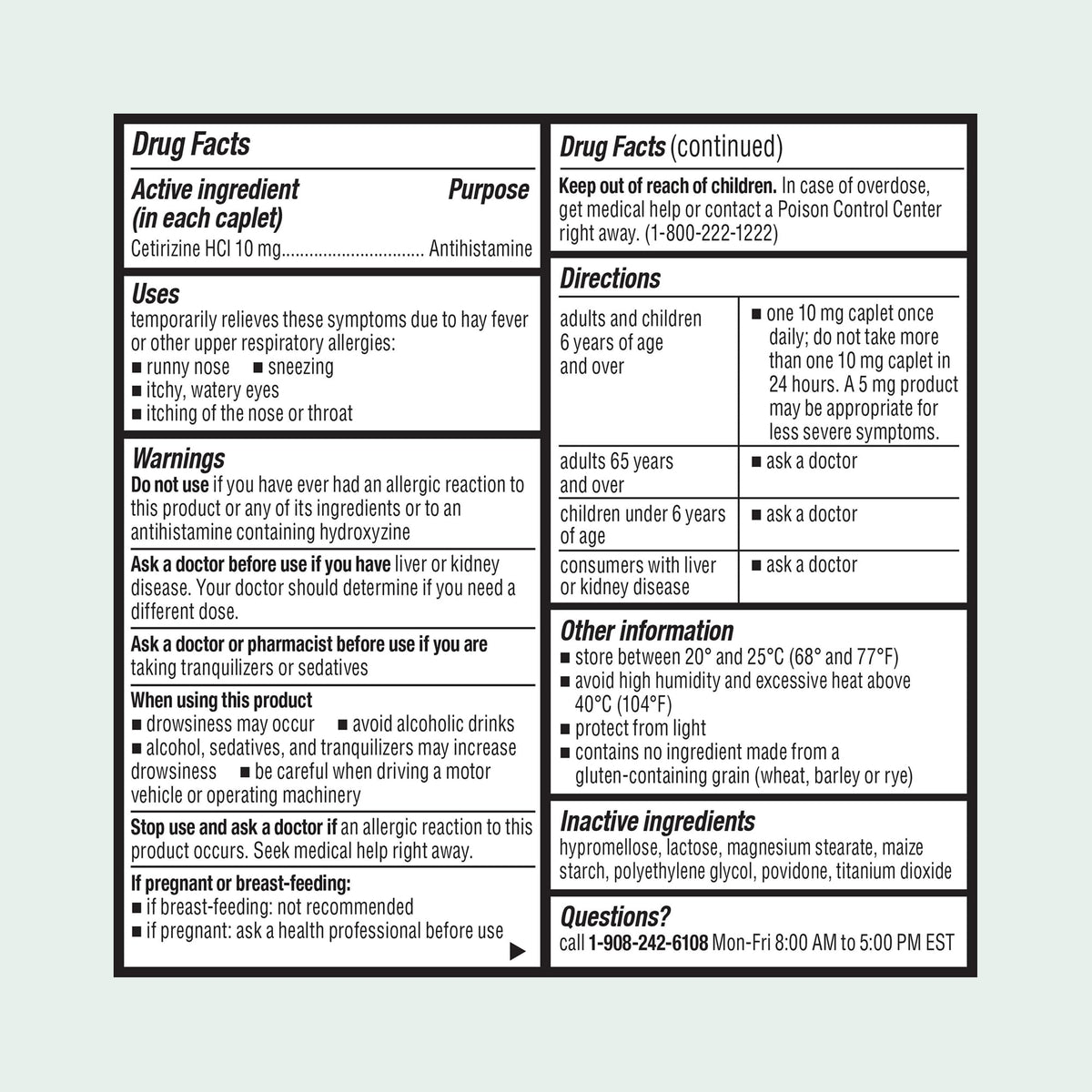 ValuMeds Farmaco Antiallergico 24 ore Cetirizina HCl 10 mg – 500 Compresse, Sollievo dal Polline Senza Sonnolenza