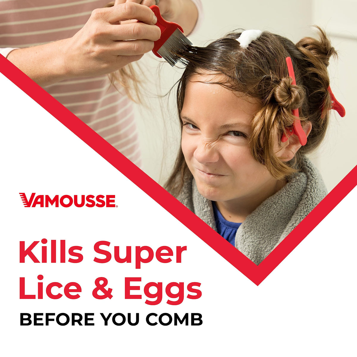 Vamousse PRO Kit di emergenza per pidocchi – Mousse ad azione rapida, shampoo quotidiano, repellente e pettine per tutte le età