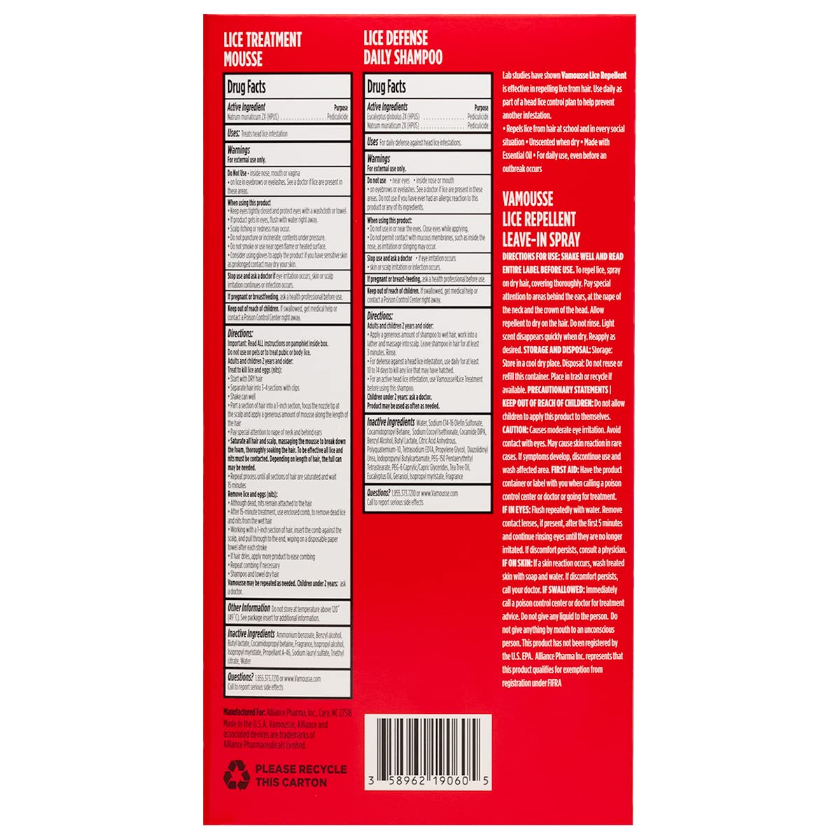 Vamousse PRO Kit di emergenza per pidocchi – Mousse ad azione rapida, shampoo quotidiano, repellente e pettine per tutte le età