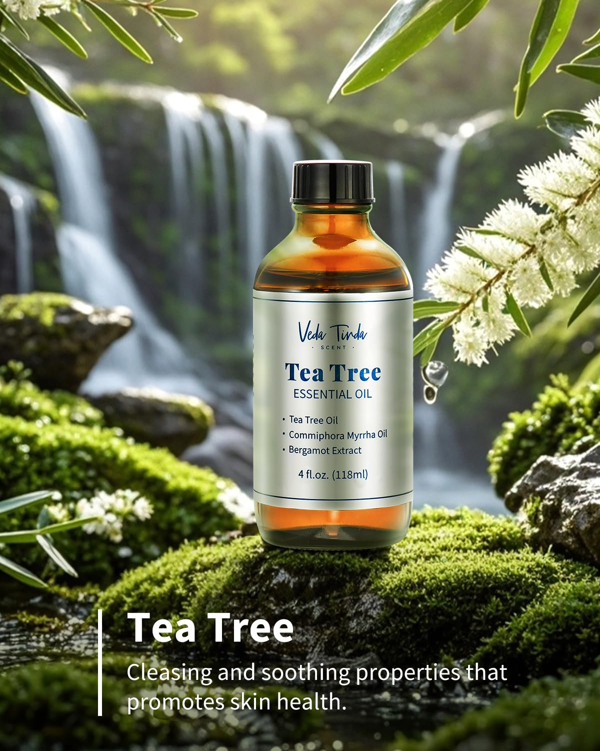 VTS Tea Tree Oil for Skin, Hair, Nails & Toenails β 4 Oz | VEDA TINDA SCENT