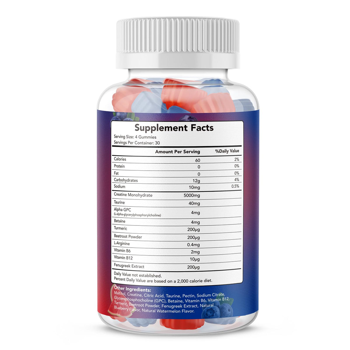VELOTO Creatine Monohydrate Gummies 5g β 120 Count, 10-in-1 Pre-Workout