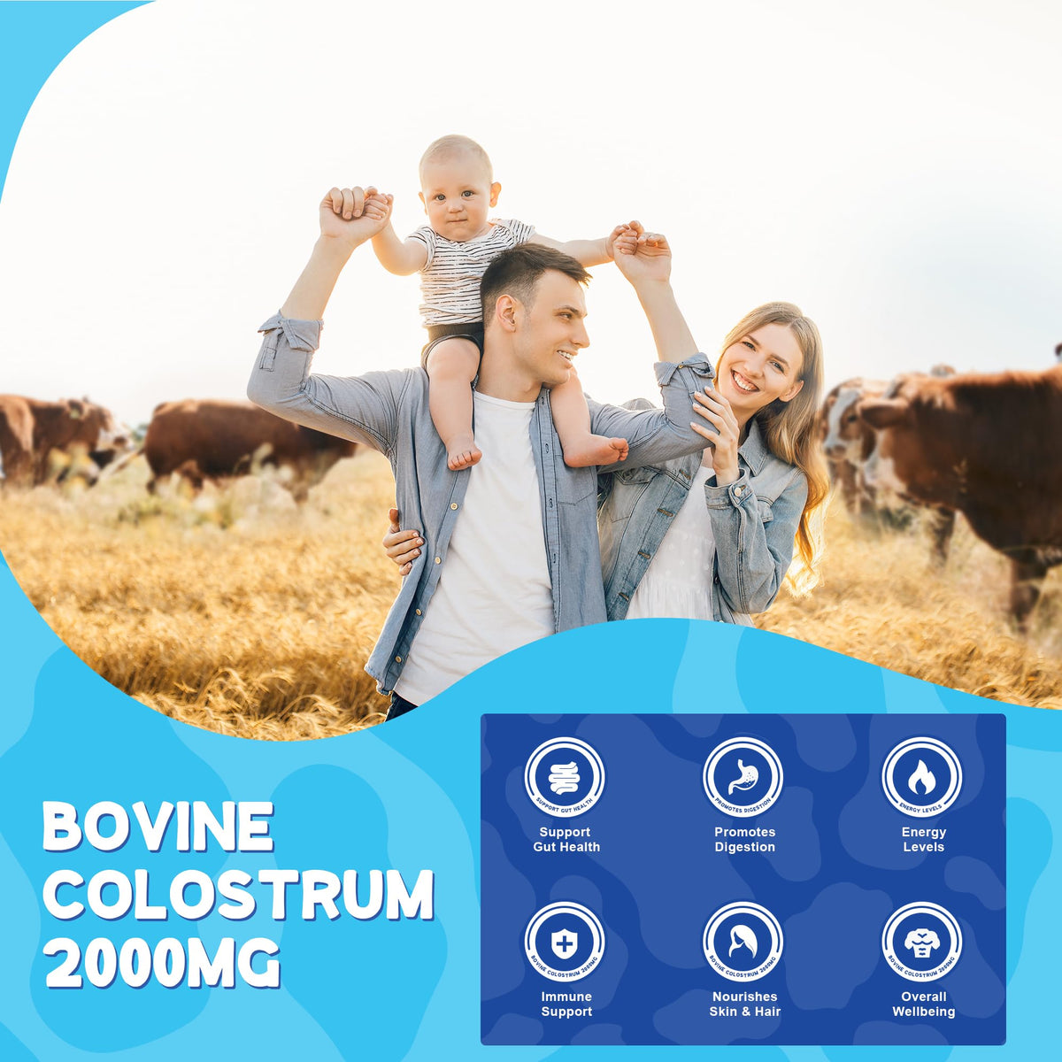 VIFSSG Grass Fed Colostrum Gummies 2000mg | Sugar Free IgG 40% | Immune & Gut Support